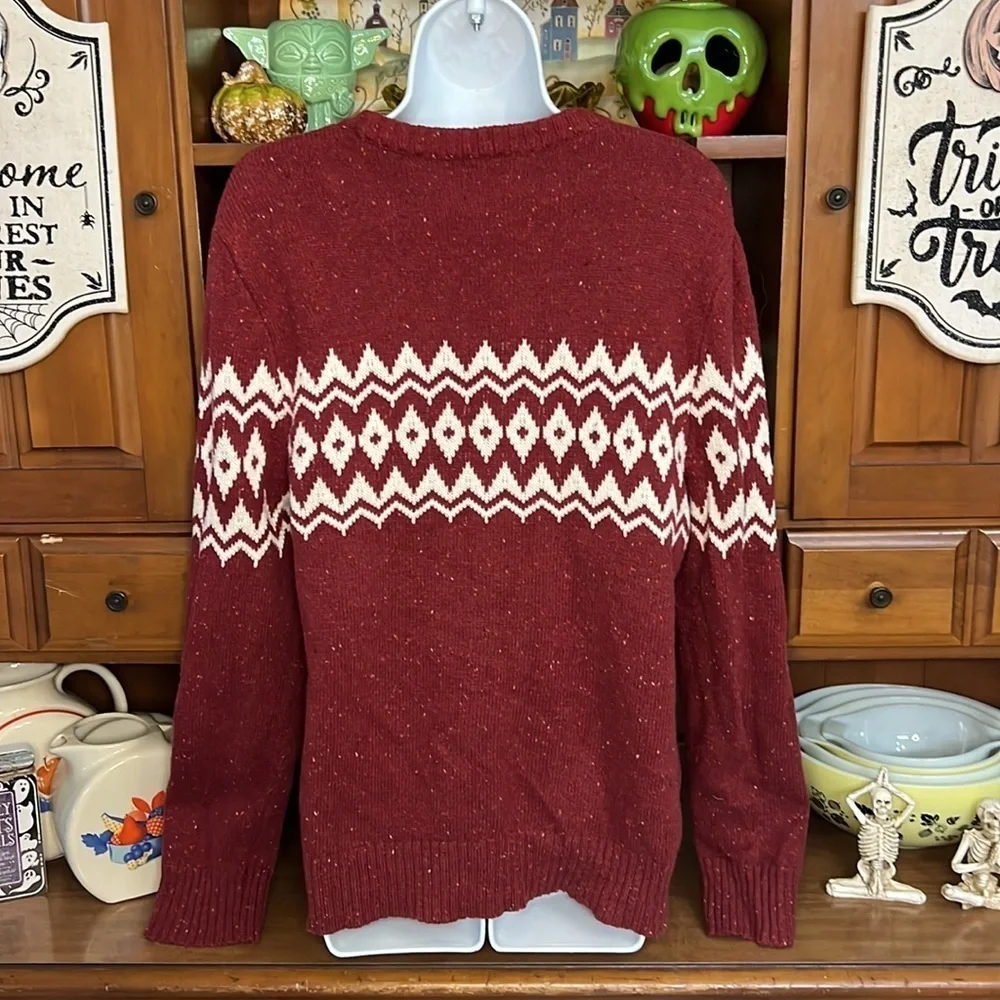 SOLD MERCARI Goodfellow & Co. Fair Isle Sweater Maroon Medium - Picture 7 of 10